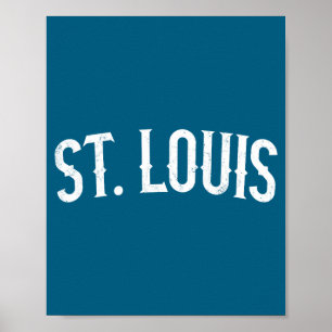 St louis missouri white distressed text vintage poster