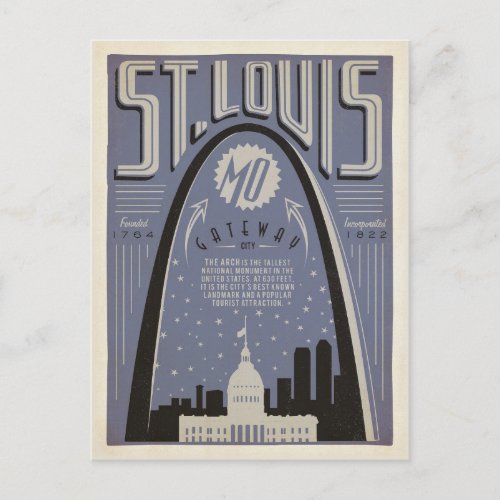 St Louis MO _ Gateway City Postcard