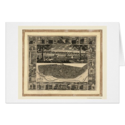 St. Louis, MO Panoramic Map - 1848 Cards (Front Horizontal)