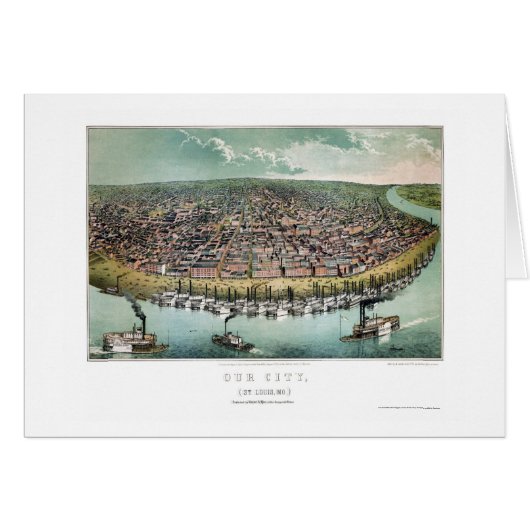 St. Louis, MO Panoramic Map - 1859 Cards (Front Horizontal)