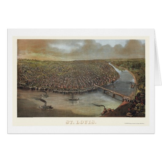 St. Louis, MO Panoramic Map - 1873 Cards (Front Horizontal)