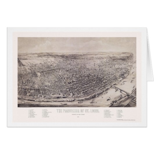 St Louis, MO Panoramic Map - 1894 Cards (Front Horizontal)