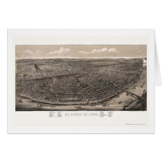 St Louis, MO Panoramic Map - 1895 Cards (Front Horizontal)