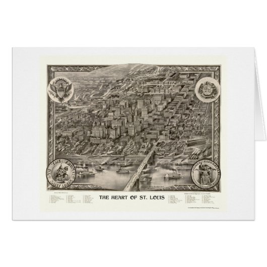 St. Louis, MO Panoramic Map - 1907 Cards (Front Horizontal)