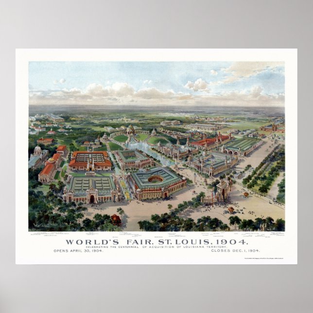 St. Louis, MO World's Fair Panoramic Map - 1904 Poster (Front)