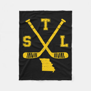 St. Louis Retro Funny Hockey Sticks State Outile S Fleece Blanket