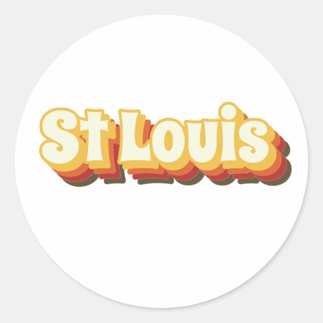 St Louis Retro Vintage Text Classic Round Sticker (Front)