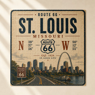 St Louis Route 66 Arch Coordinates Jigsaw Puzzle