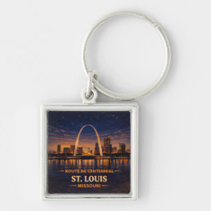 St Louis Route 66 Gateway Arch Centennial Keychain