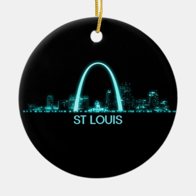 St Louis Skyline Ceramic Ornament (Front)