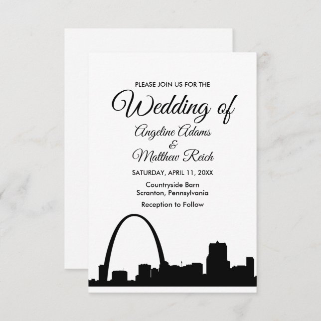 St Louis Skyline Cityscape Wedding Invitation (Front/Back)