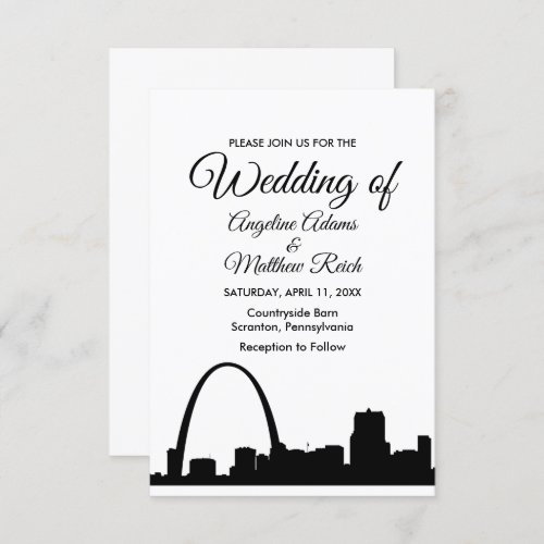 St Louis Skyline Cityscape Wedding Invitation