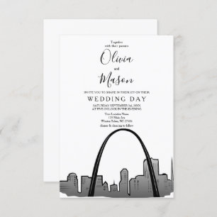 St Louis Skyline Cityscape Wedding Invitation