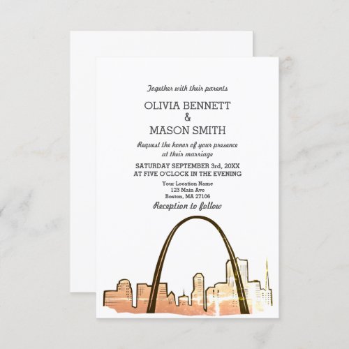 St Louis Skyline Cityscape Wedding Invitation