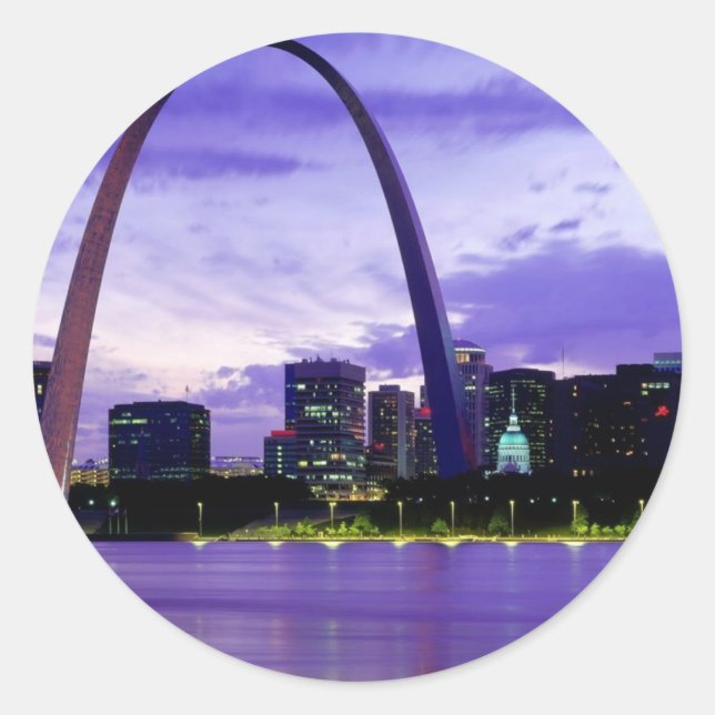 St. Louis Skyline Classic Round Sticker (Front)