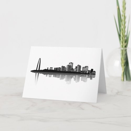 St Louis Skyline Greeting Card bw