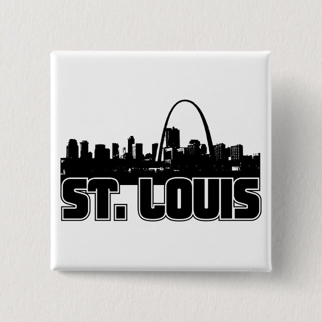 St Louis Skyline Pinback Button (Front)