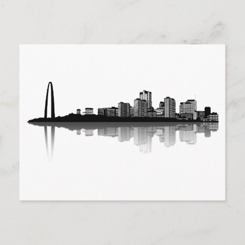 St Louis Skyline Postcard bw