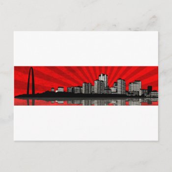 St. Louis Skyline Postcard (red) by DryGoods at Zazzle