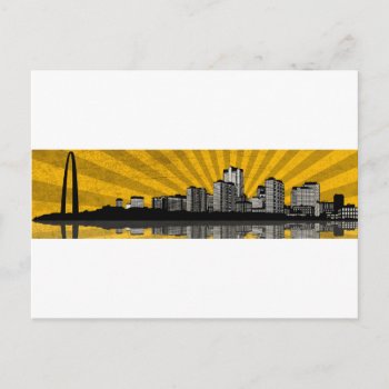 St. Louis Skyline Postcard (yellow) by DryGoods at Zazzle