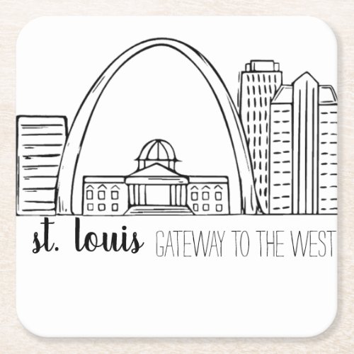St Louis Skyline Square Paper Coaster