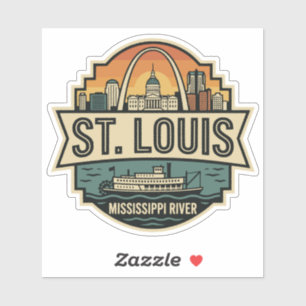 St. Louis Skyline Vintage Travel Badge Sticker