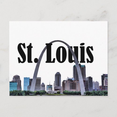 St Louis Skyline w St Louis in the Sky Postcard