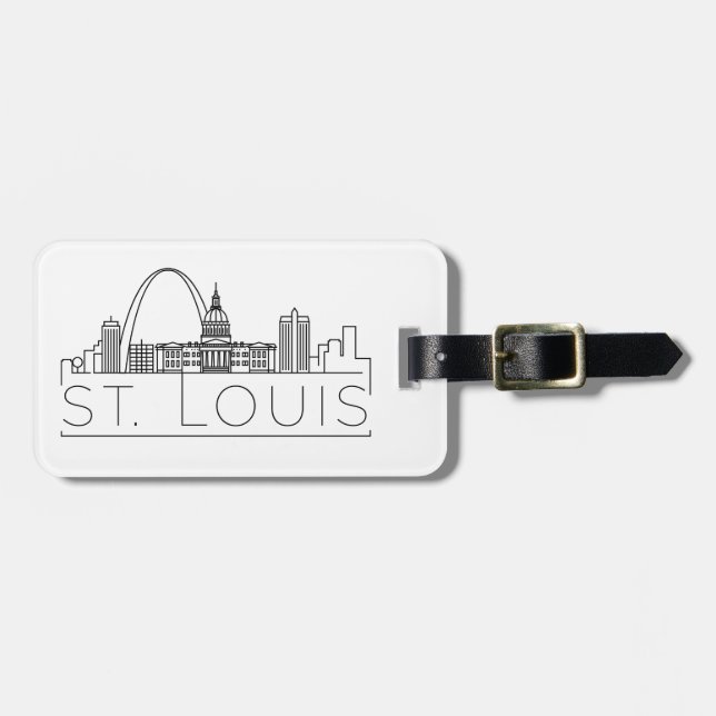 St. Louis Stylized City Skyline Luggage Tag (Front Horizontal)