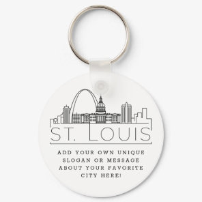 St. Louis Stylized Skyline | Custom Slogan Keychain