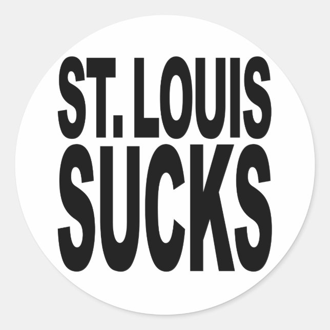 St. Louis Sucks Classic Round Sticker (Front)