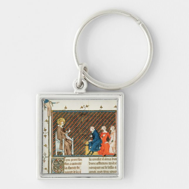 St. Louis teaching his children Keychain (Front)