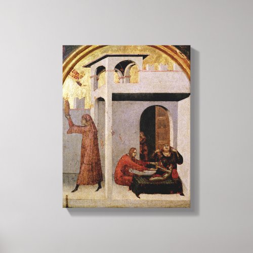 St Louis Toulouse  appearing at bedside sick Canvas Print