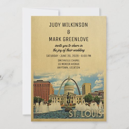 St Louis Wedding Invitation Missouri Saint Louis