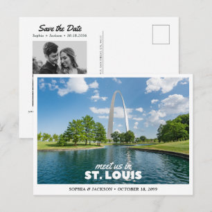 St. Louis Wedding Save the Date Travel Retro Postcard