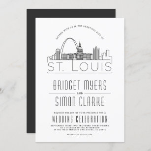 St. Louis Wedding   Stylized Skyline Invitation