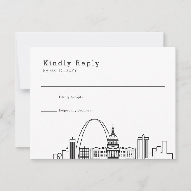 St. Louis Wedding | Stylized Skyline RSVP (Front)