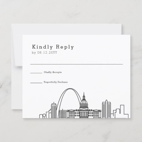 St Louis Wedding  Stylized Skyline RSVP