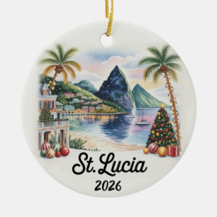 St. Lucia 2026 Christmas Ornament Caribbean Gift