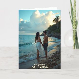 St Lucia Anniversary Caribbean Honeymoon Card