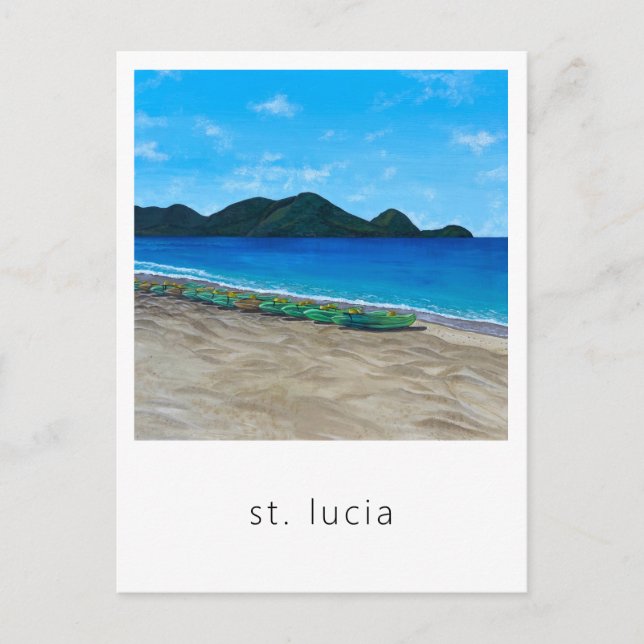 St. Lucia Beach and. Travel Postcard (Front)