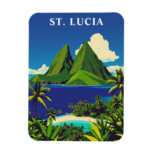 St. Lucia Caribbean Island Travel Souvenir Magnet (Vertical)