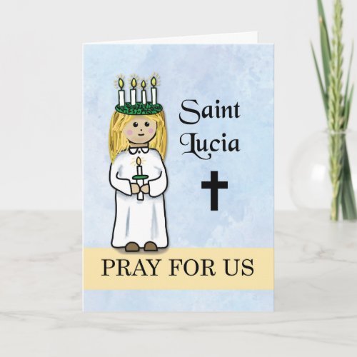 St Lucia Catholic Saint Lucy Pray For Us Card
