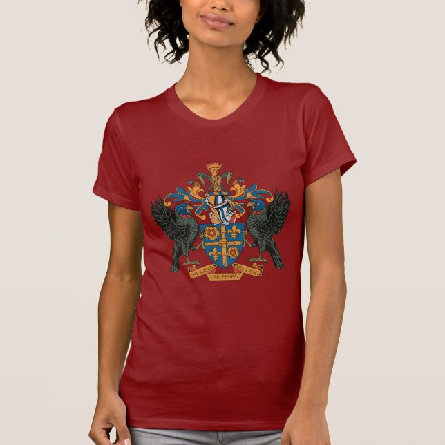 St. Lucia Coat of Arms T-shirt (Front)
