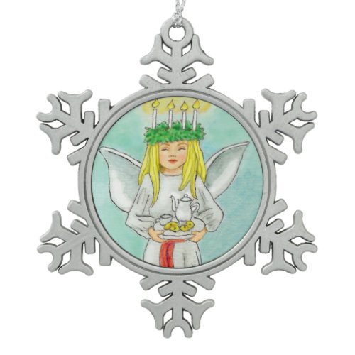 St. Lucia Day Advent JL Biel Snowflake Pewter Christmas Ornament