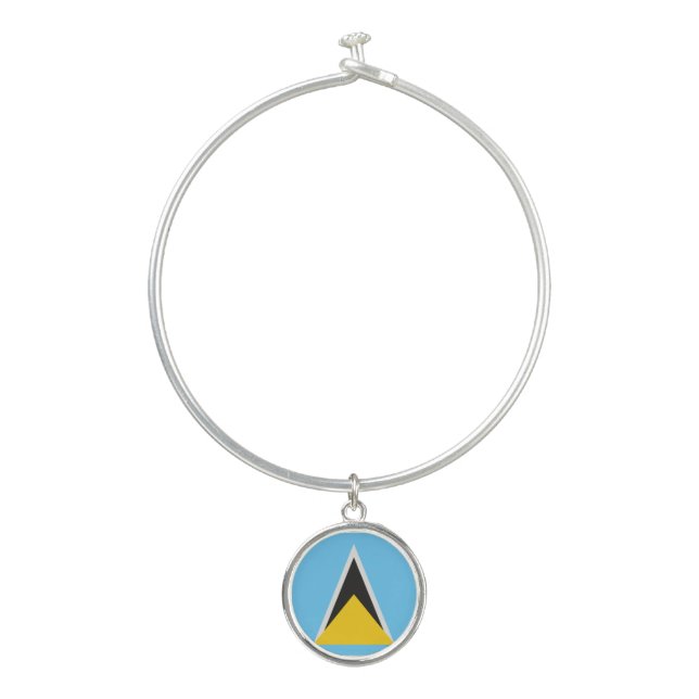 St Lucia Flag  Bangle Bracelet (Front)