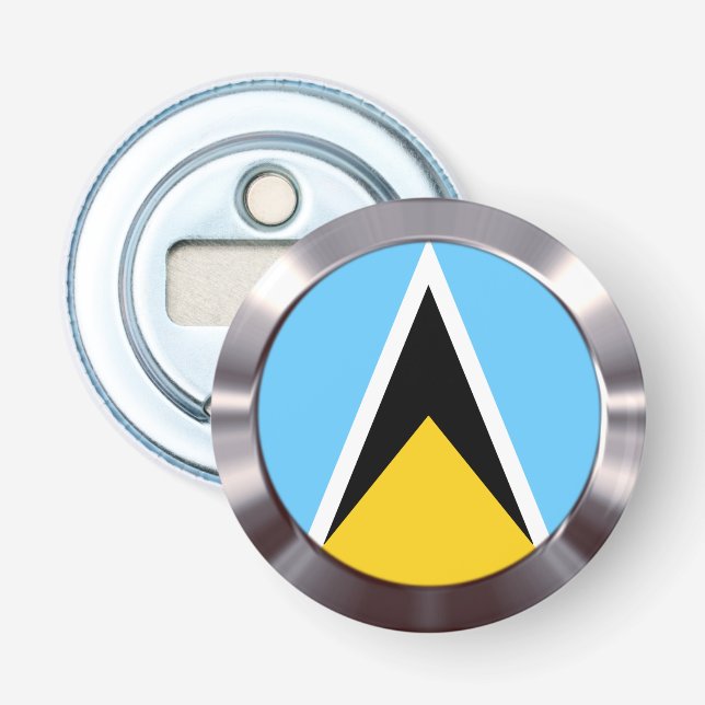 St Lucia Flag    Bottle Opener (Front)