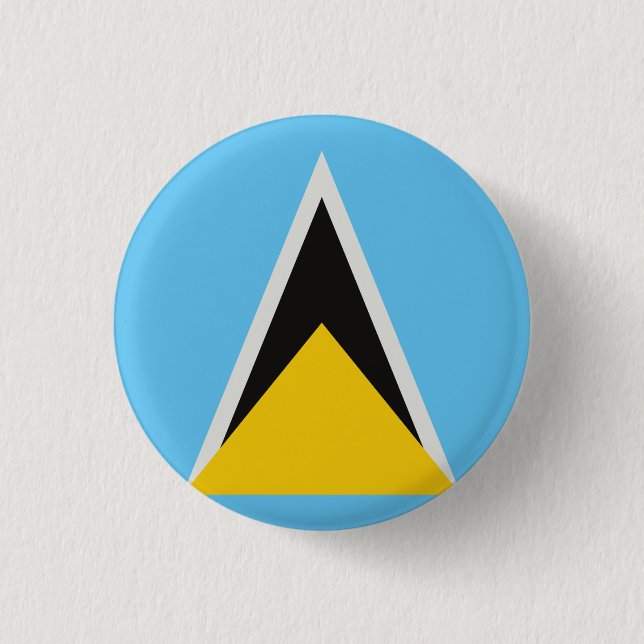 St Lucia Flag  Button (Front)