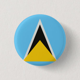 St Lucia Flag Button