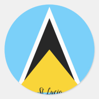St Lucia Flag  Classic Round Sticker