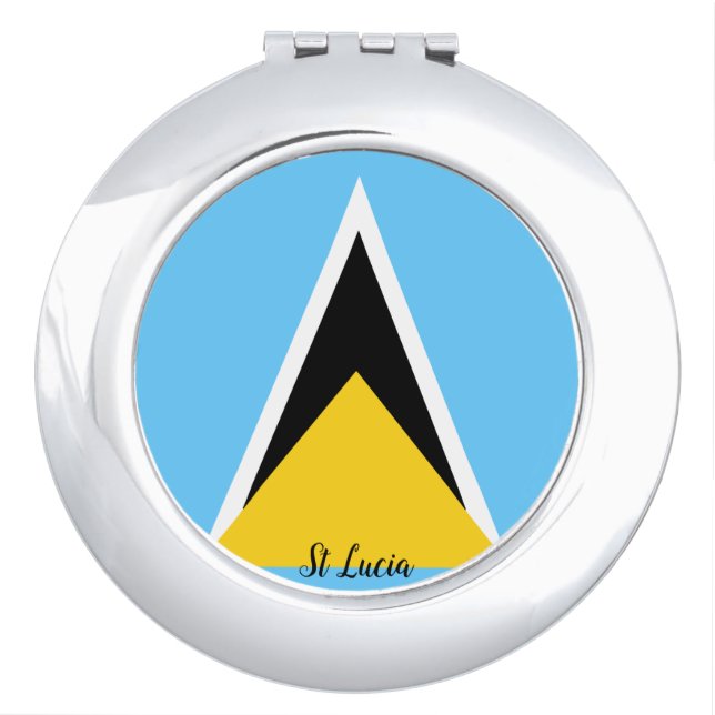 St Lucia Flag Compact Mirror (Front)